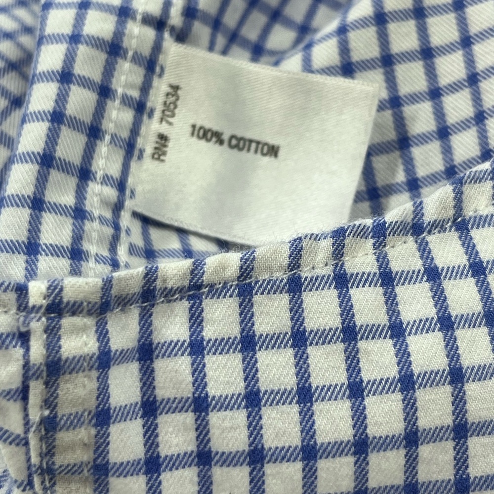 Orvis Men’s White & Blue Check Pattern Long Sleeve Dress Shirt. XL - Picture 5 of 8